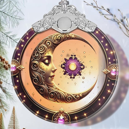 Sun and Moon Stained Glass Orament - Christmas Ornament - Christmas Decorations for Tree - Holiday