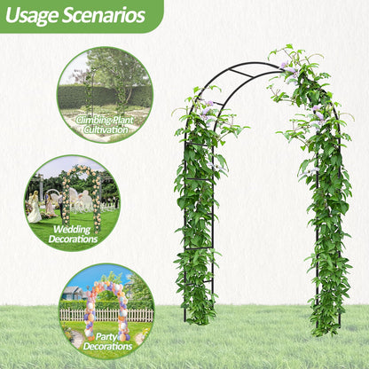Trellume Garden Arch Trellis for Climbing Plants Outdoor - Height: 94.5", Length: 55", Sturdy Metal