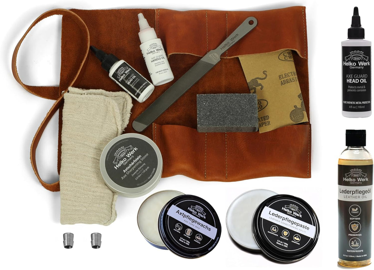 1844 Helko Werk Germany Deluxe Axe Care and Maintenance Kit - Axe Maintenance Tool Care, Sharpening