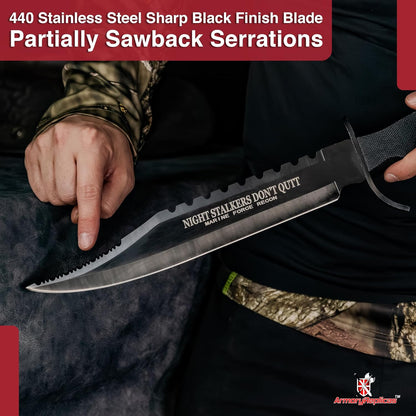 Armory Replicas Night Stalkers Don't Quit Sawback Sporting Knife
