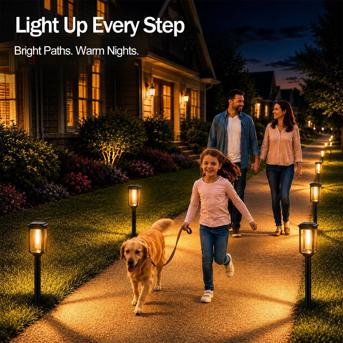Tenmiro Solar Pathway Lights Outdoor 8 Pack, Bright Solar Garden Lights