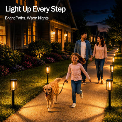 Tenmiro Solar Pathway Lights Outdoor 8 Pack, Bright Solar Garden Lights