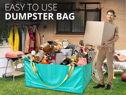 TidyFriend Dumpster Bag, Reusable Yard Waste Bags, Foldable Yard Waste Container, Trash Bag for