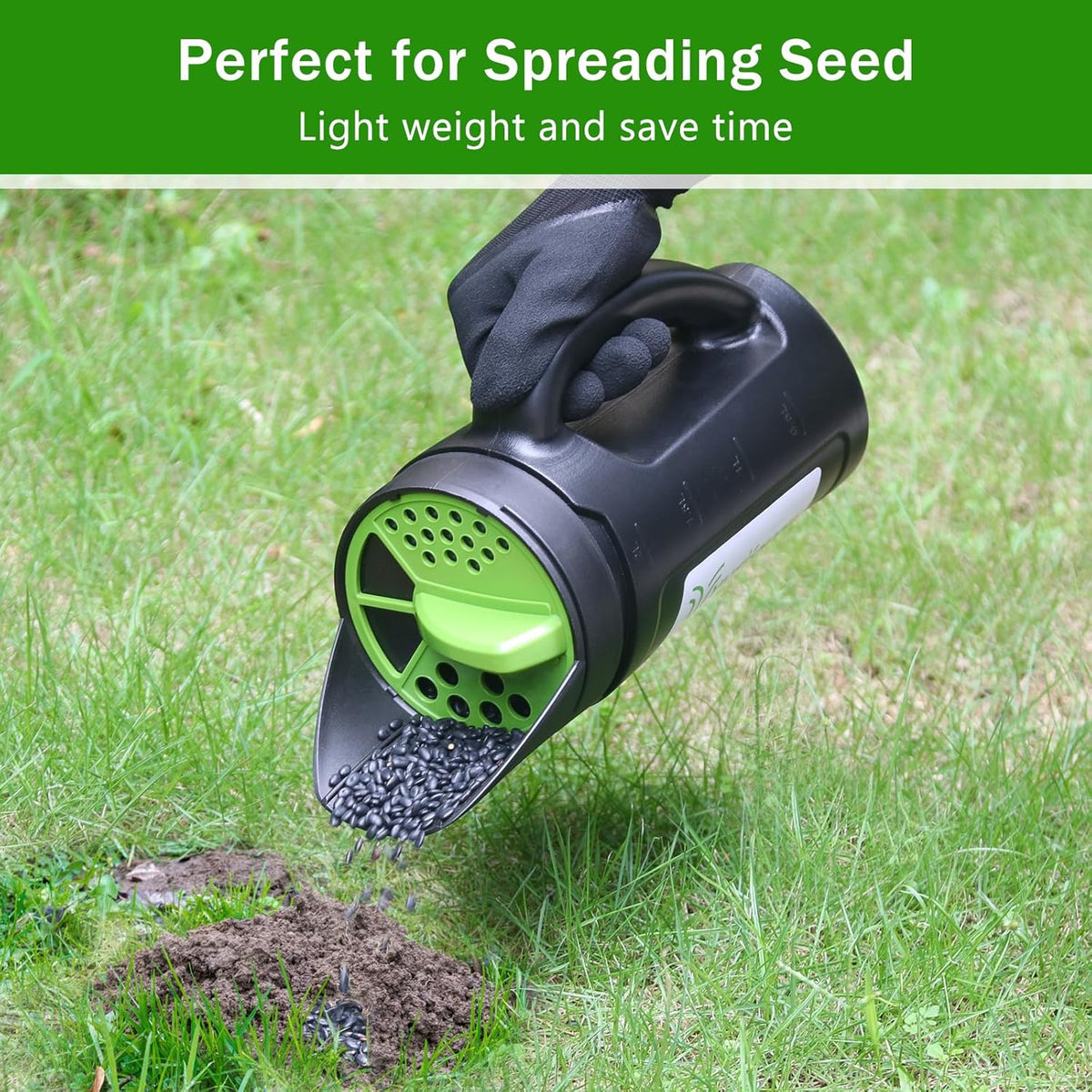 Hand held Spreader, Seed Spreader for Ice Melt, Grass Seed, Fertilizer Lawn and Garden. Multiple