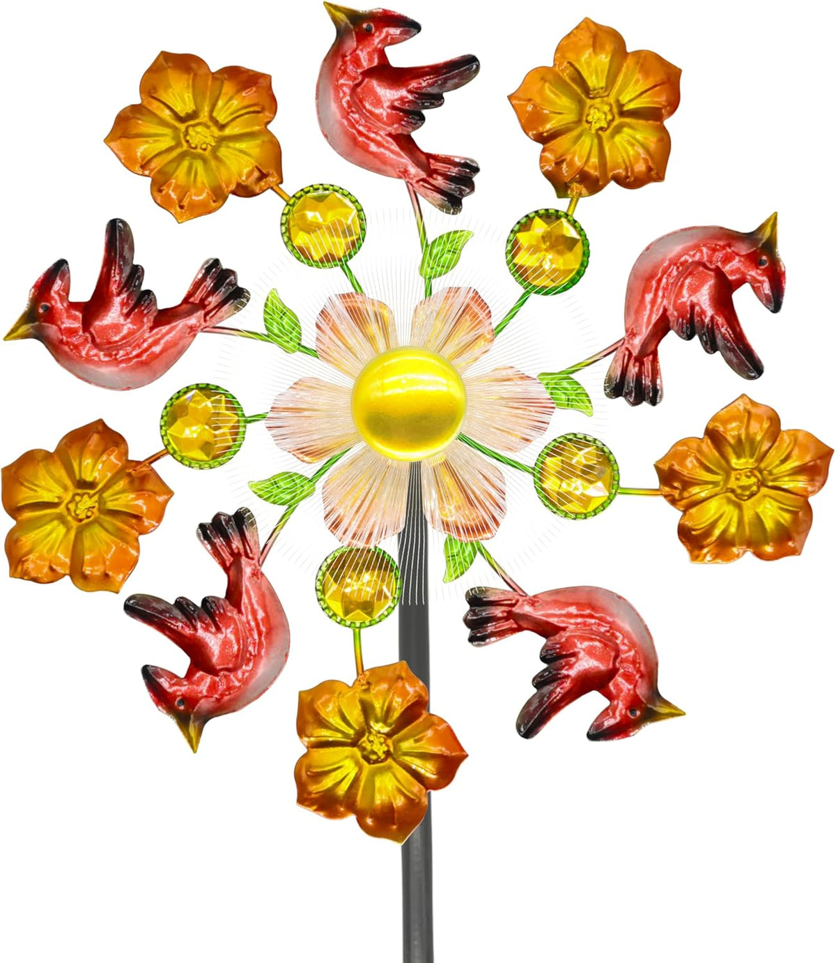 Solar Wind Spinners Outdoors for Yard and Garden - 40 Inch Metal Wind Sculpture, Outdoor Kinetic