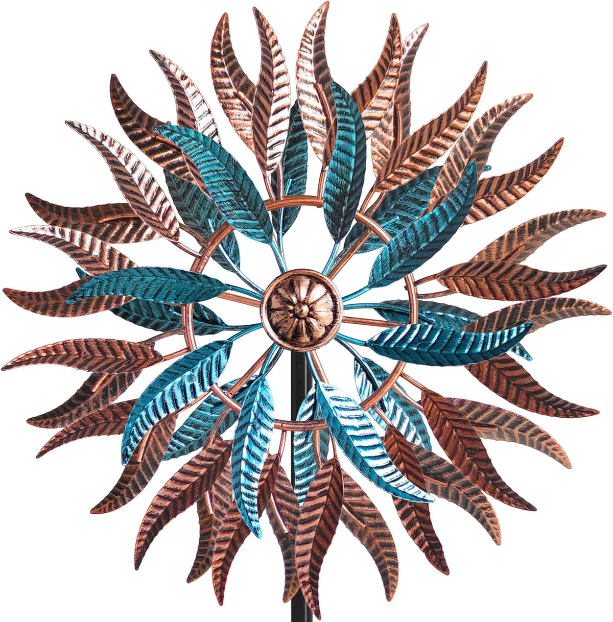Large Outdoor Metal Wind Spinner,Two-Way Wind Sculptures,360 Degrees Kinetic Wind Spinners Yard Art