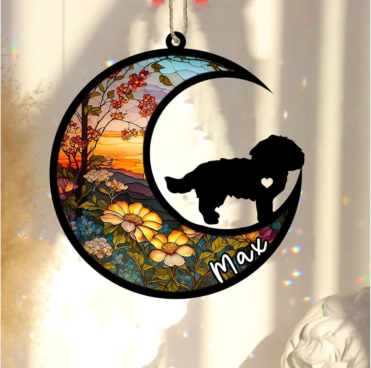 Personalized Dog Memorial, Custom Name Maltese Dog Christmas Ornament with Name, Custom Breeds, Pet