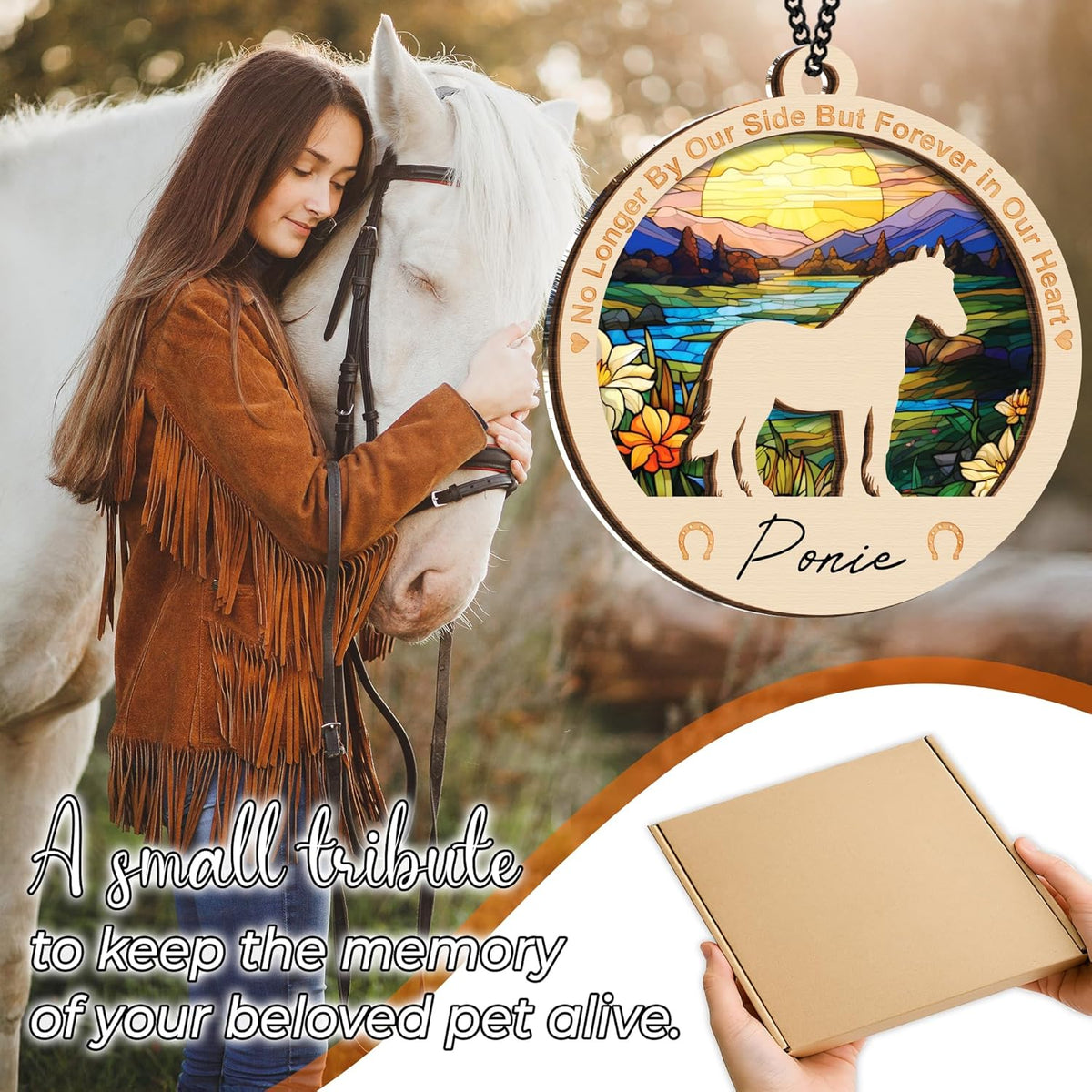 Horse Memorial Ornaments, Christmas Xmas Tree Ornament, Window, Car Hanging, Sympathy Gift for Loss