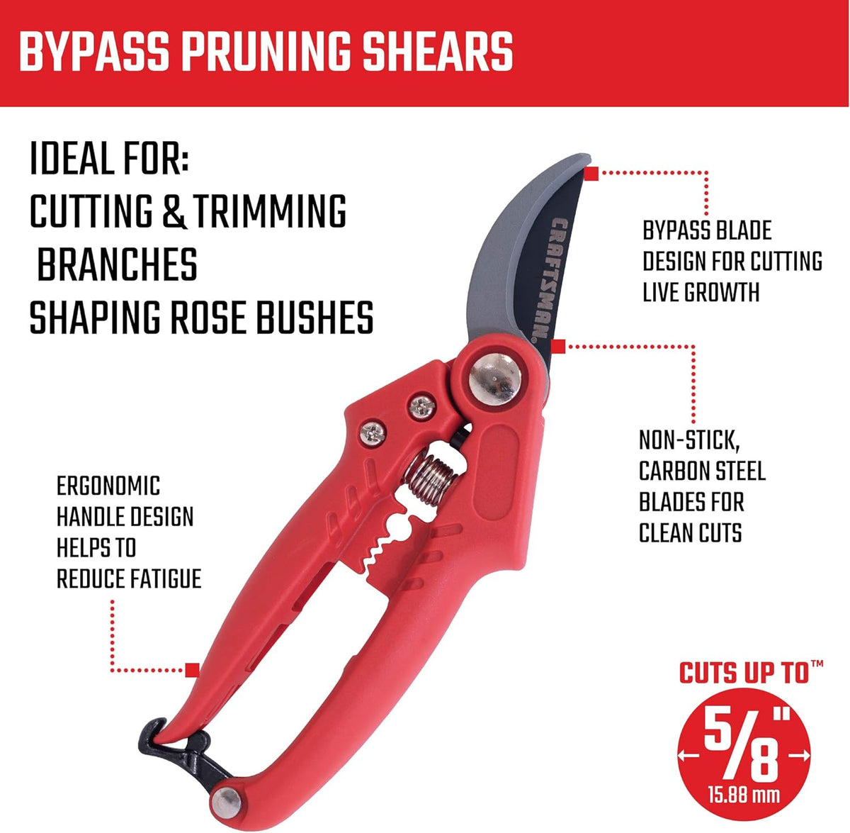 CRAFTSMAN CMXMKIT0170 Tree & Shrub Pruning Set with Bypass Pruning Shears, Bypass Lopper and