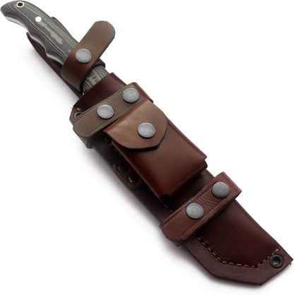 GCS Handmade G10Handle D2 Tool Steel Tactical Hunting Knife with leather sheath Full tang blade
