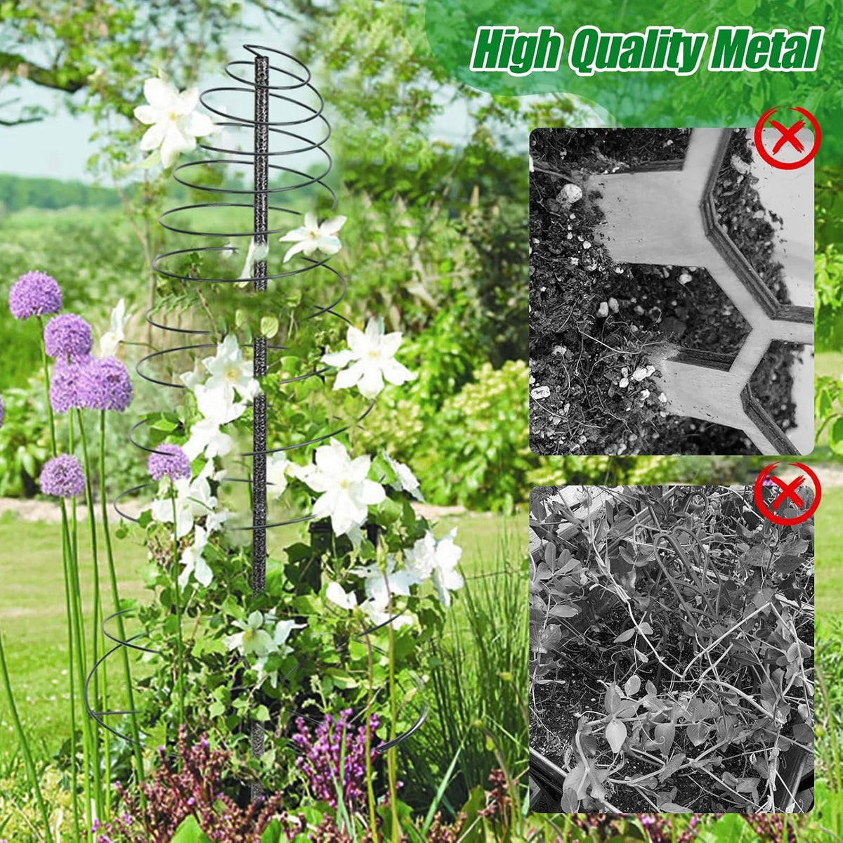 Trellis for Climbing Plants Outdoor, 73inch Tall Plants Trellis Support Metal Garden Trellis for
