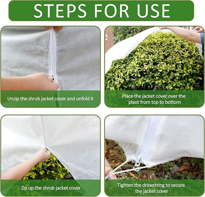 Remiawy Plant Covers Freeze Protection, 2.0 oz/yd² Shrub Jacket Plant Covers for Winter, 2 Pack 50