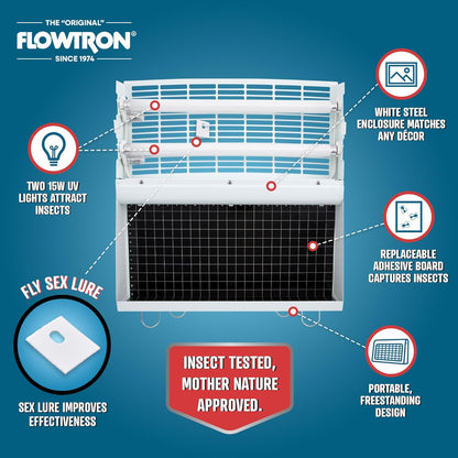 Flowtron Portable Indoor Fly Trap| Electric Insect Killer for Flies & Gnats with Dual Lure Method