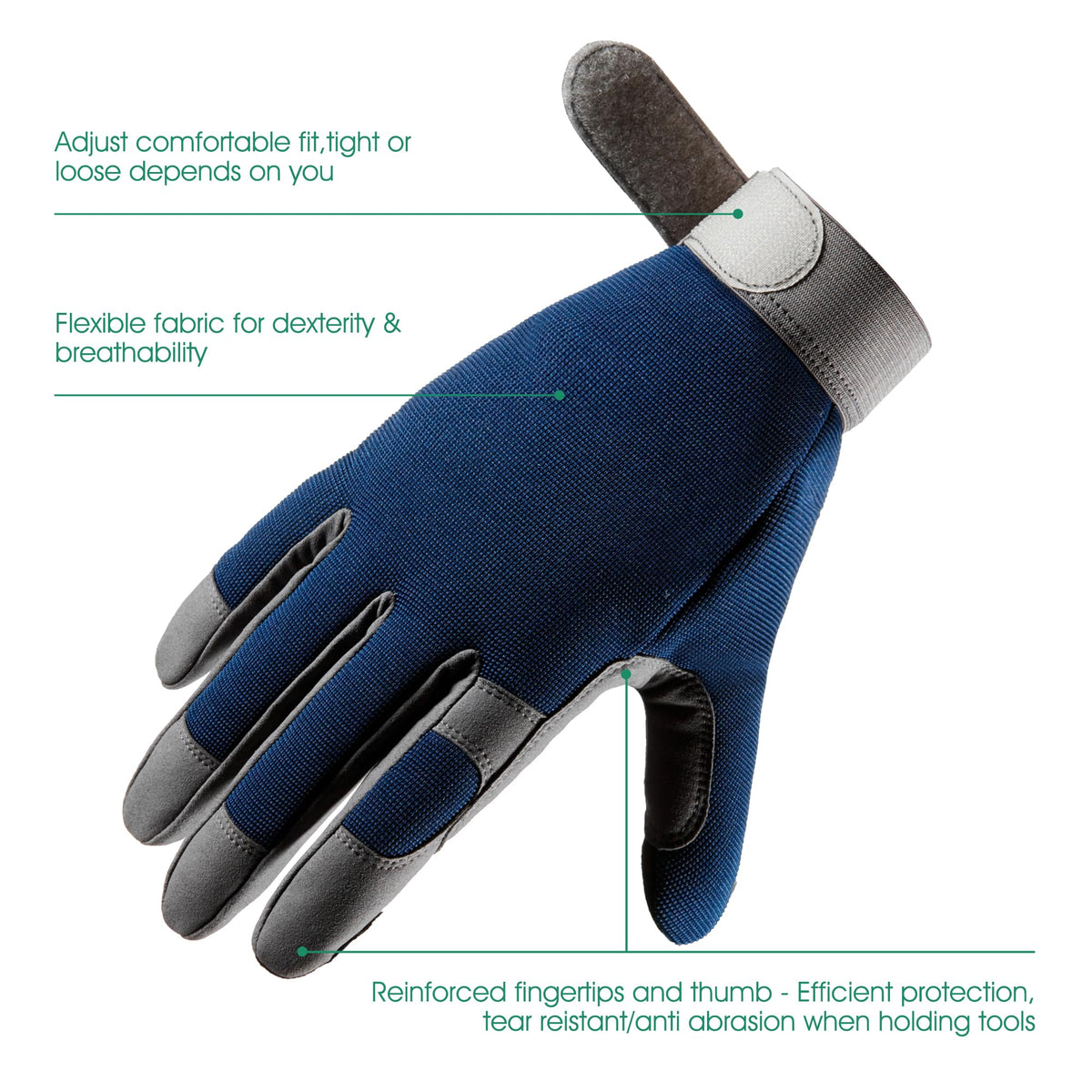 COOLJOB Thorn Proof Garden Gloves with Touchscreen Fingers for Men, Rose Pruning Work Gloves with