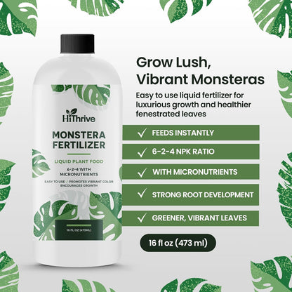 16oz Monstera Plant Food - Makes 96 Gallons of Monstera Fertilizer, Liquid Indoor Plant Fertilizer
