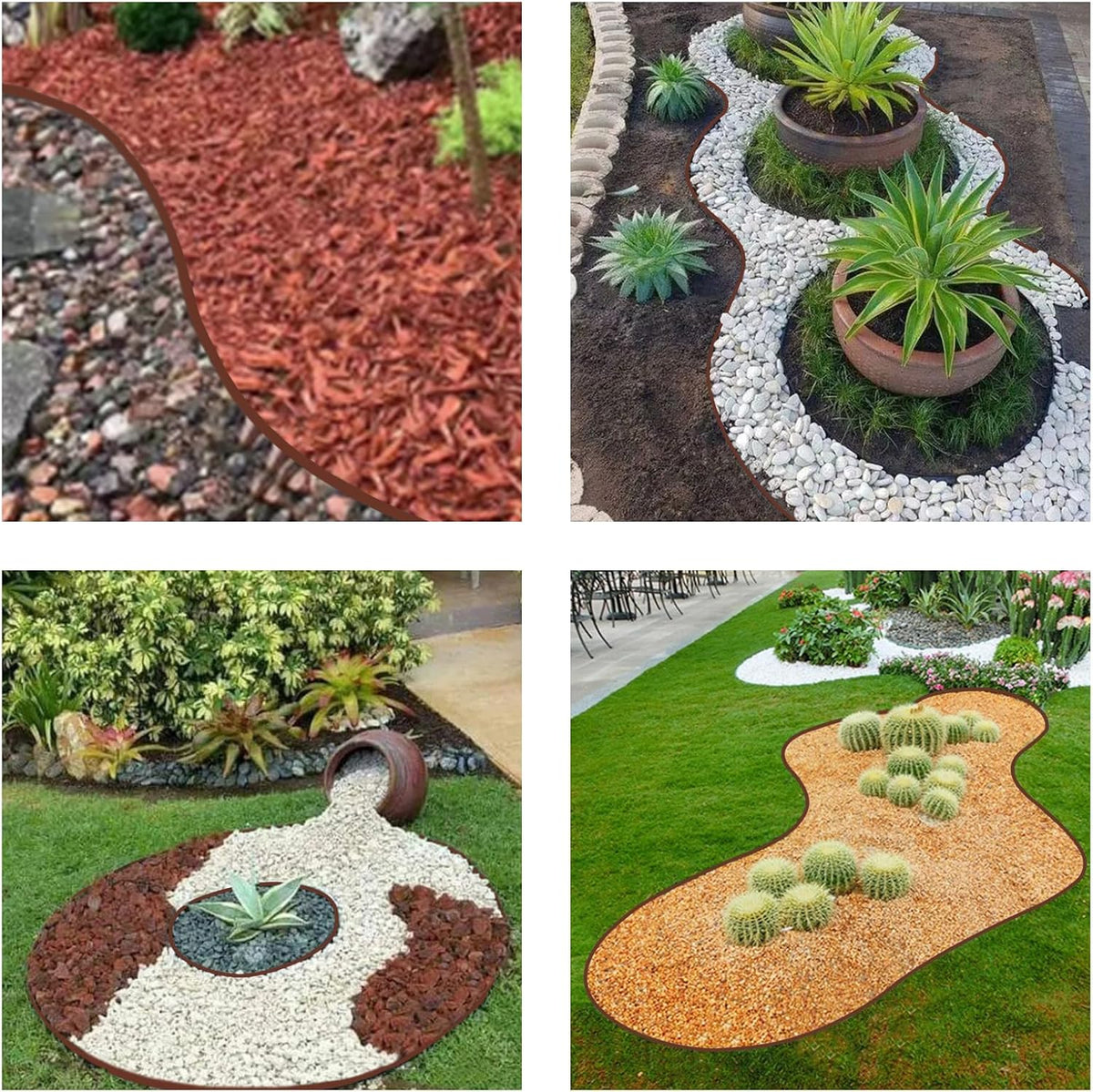 Landscape Edging Kit,33ft Garden Borders Edging Landscape Edging Border【4INCH Hight】 Flexible Lawn