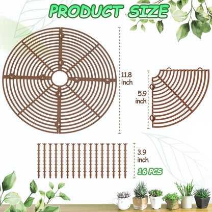 Plant Pot Cover, 3 Pack Planter Protectors Flower Pot Gird for Indoor Potted Soil Cover Round Plant