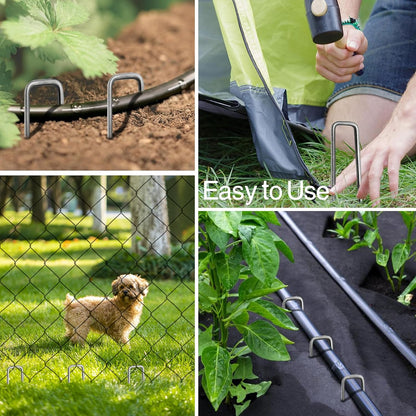 4 Inches Landscape Staples,Galvanized Garden Stakes Yard Stakes Garden Staples Prefect for Weed