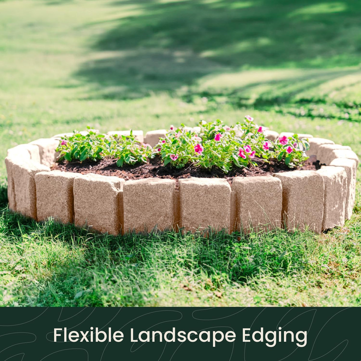Beuta Landscape Edging | Garden Edging Border | Faux Stone Block XL for Lawn Edging, Flower Beds &