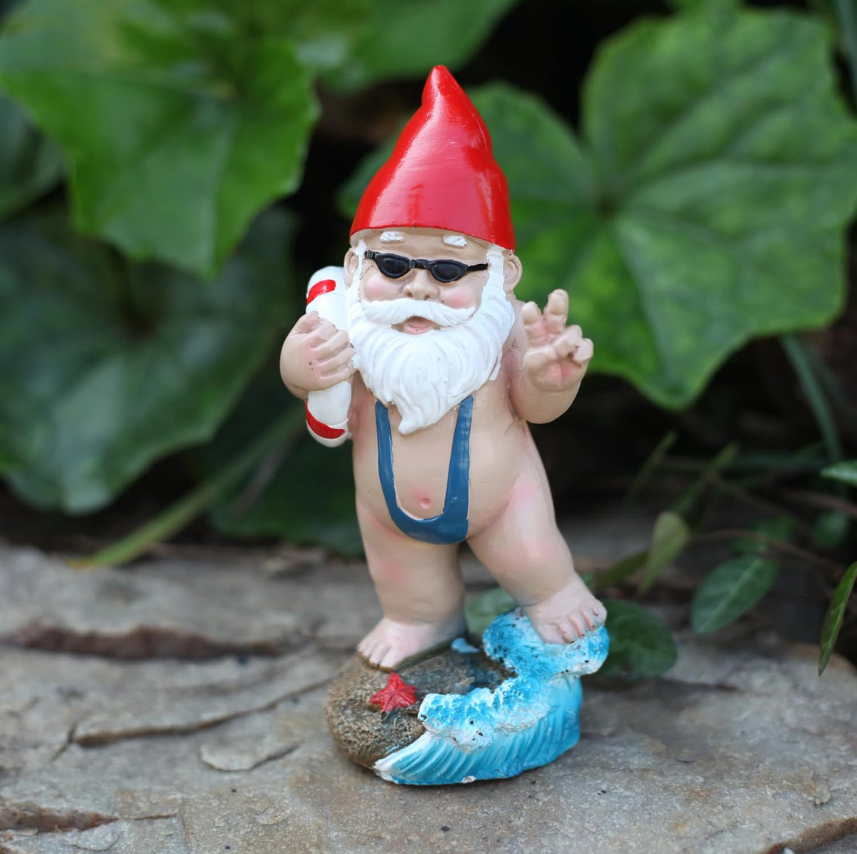 Swimming Dwarf，Gnome Garden Decorations Resin Statue Outdoor Statue Lawn Yard Balcony Porch Home