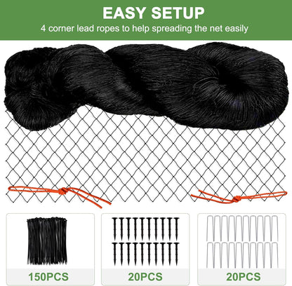 Heavy Duty Garden Netting - 100'x100' Poultry Netting for Chicken Coop, 3/4 Inch Mesh, Protects