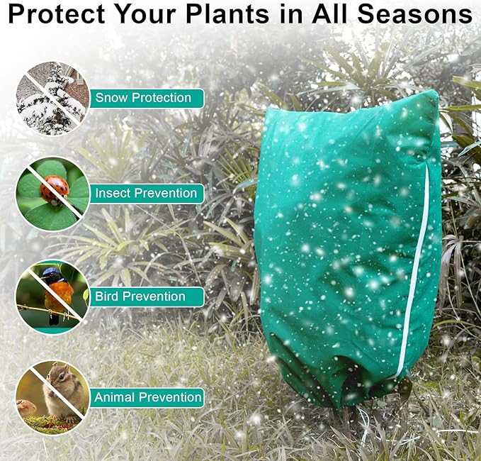 Insoma 2 Packs Plant Covers Freeze Protection 31.5" W X 47.3" H, Outdoor Plants Frost Protection