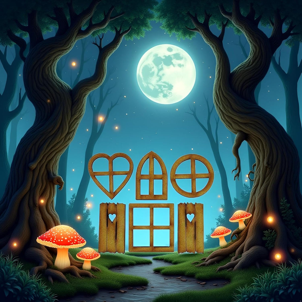 6Pcs Brown Wooden Fairy Garden Door, Blank Door Fairy House Doors and Windows Ornaments Tree
