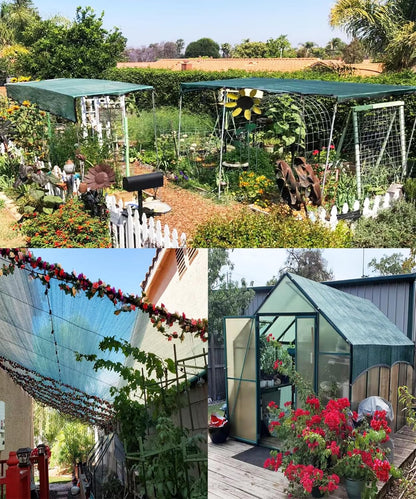 e.share 90% Heavy Duty Shade Cloth for Garden, 10 Ft X 8 Ft Sun Shades Outdoor Patio with Grommets