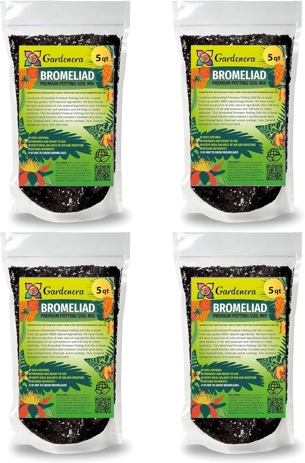 Gardenera Organic Bromeliad Soil Blend - Enhance The Beauty and Resilience of Your Plants - 20