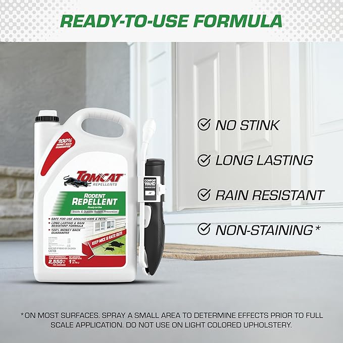 Tomcat Repellents Rodent Repellent Ready-to-Use, For Indoor and Outdoor Mouse and Rat Prevention