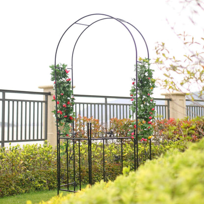 Steel Garden Arch, 7'6" High x 3'9" Wide, Garden Arbor for Various Climbing Plant, Outdoor Garden
