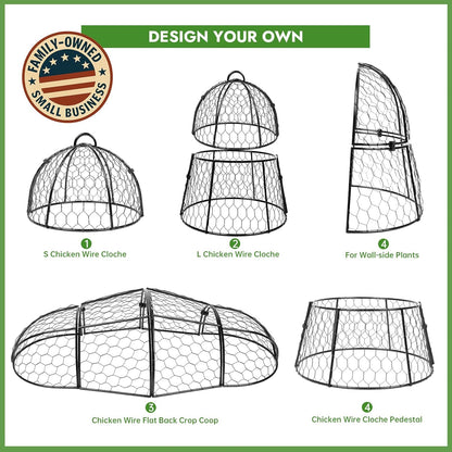 Decoroca 4 PCS Garden Cloches for Plants - Chicken Wire Plant Protectors from Animals, Outdoor