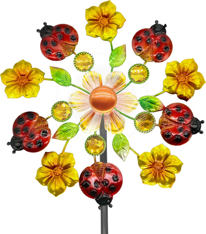 Solar Wind Spinners Outdoorsfor Yard and Garden - 40 Inch Metal Wind Sculpture, Outdoor Kinetic
