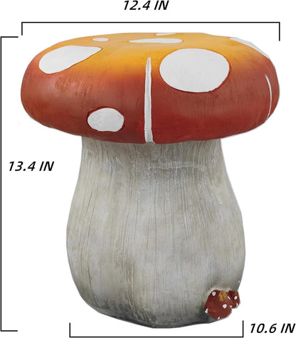 Mushroom Resin Statue Stool Over Sized Sculpture Courtyard Lawn Pond Ornament Garden Outdoor Patio