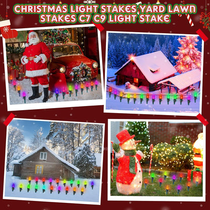 Jetec 400 Pieces Christmas Light Stakes Universal Yard Lawn Holiday 7.5 Inches Light Ground Stakes