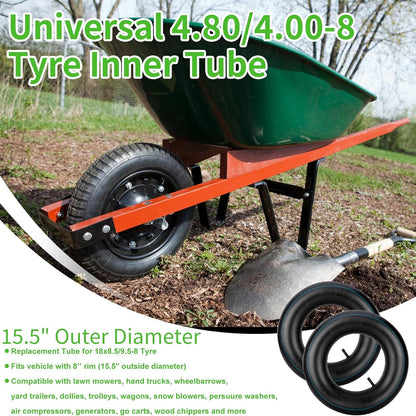 4.80/4.00-8" Inner Tubes, 2 Pack Heavy Duty 4.80 4.00-8/480/400-8 Replacement Tire Inner Tube with