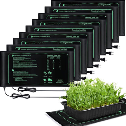 ROCEEI 10 Pack Durable Seedling Heat Mat 10 x 20.75 Waterproof Plant Heating Pad Warm Hydroponic