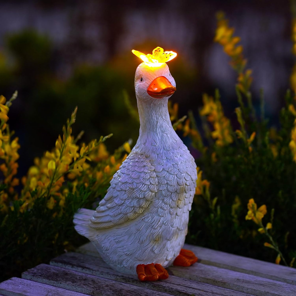Goodeco Garden Goose Statue with Solar Butterfly - Outdoor Goose Decor for Unique Gifts for Mom &