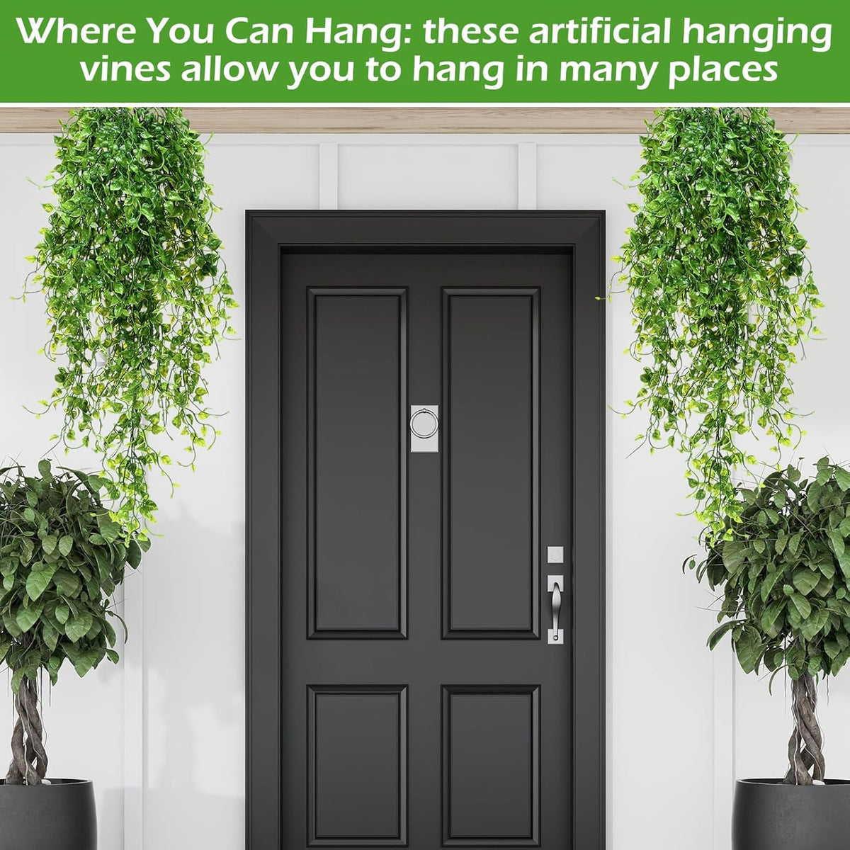 Hoteam 12 Pcs Artificial Hanging Plants 32 Inch Fake Ivy Vines with Fake Leaves Patio Artificial