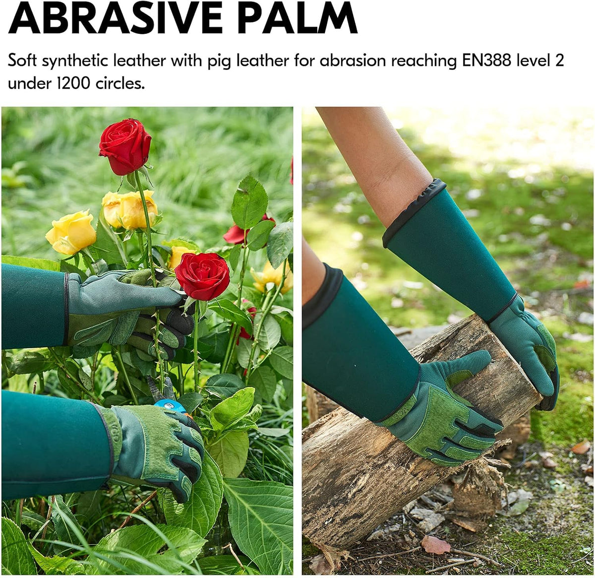 Vgo... 1 Pair Gardening Gloves Unses,Safety Work Gloves,Long Sleeves Gauntlet,Puncture-proof,Thorn