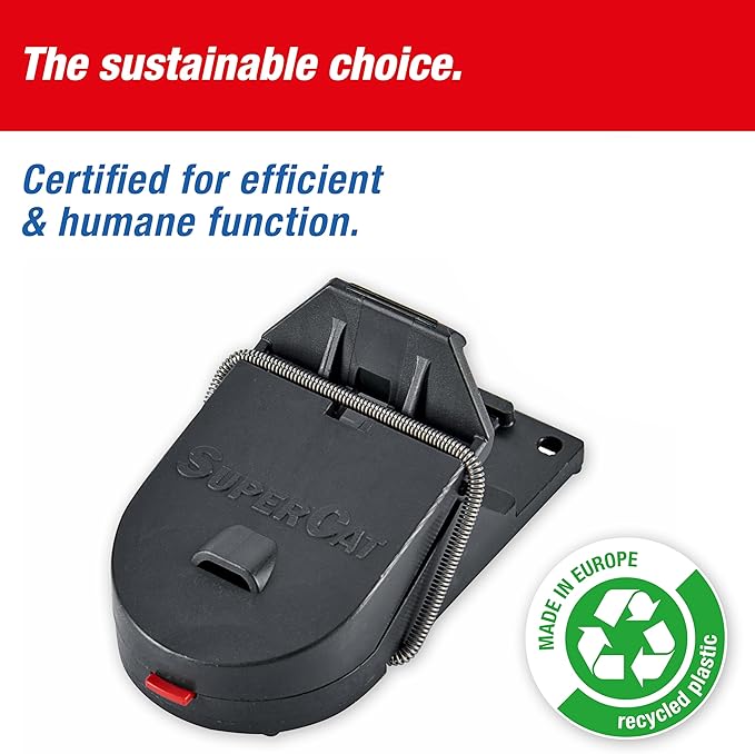 SWISSINNO Mousetraps & Mice Traps for Home - PRO SuperCat - 4 Traps – Pre-Baited Snap Traps with