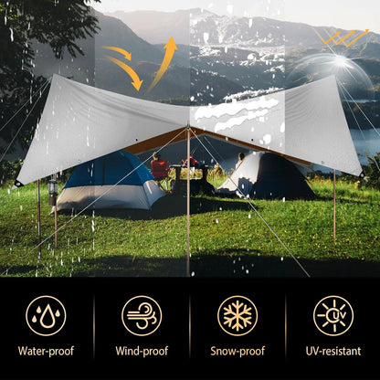 Tarp 20x20 ft Heavy Duty 10mil Silver/Brown 100% Waterproof High Durability Multipurpose Outdoor