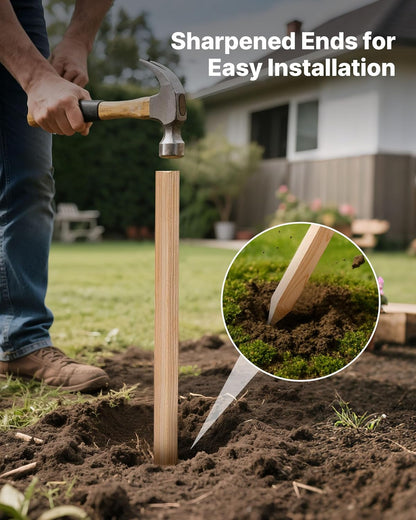 VEVOR Wooden Garden Stakes, 25 Pcs 36x0.75x0.75 in Survey Grading Stakes, Garden Ground Stake with