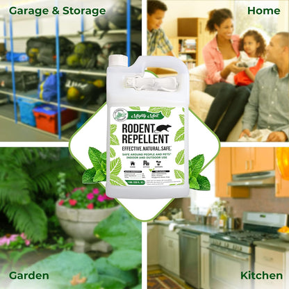 Mighty Mint Peppermint Oil Rodent Repellent Spray with Microfiber Cloth – Natural Indoor & Outdoor
