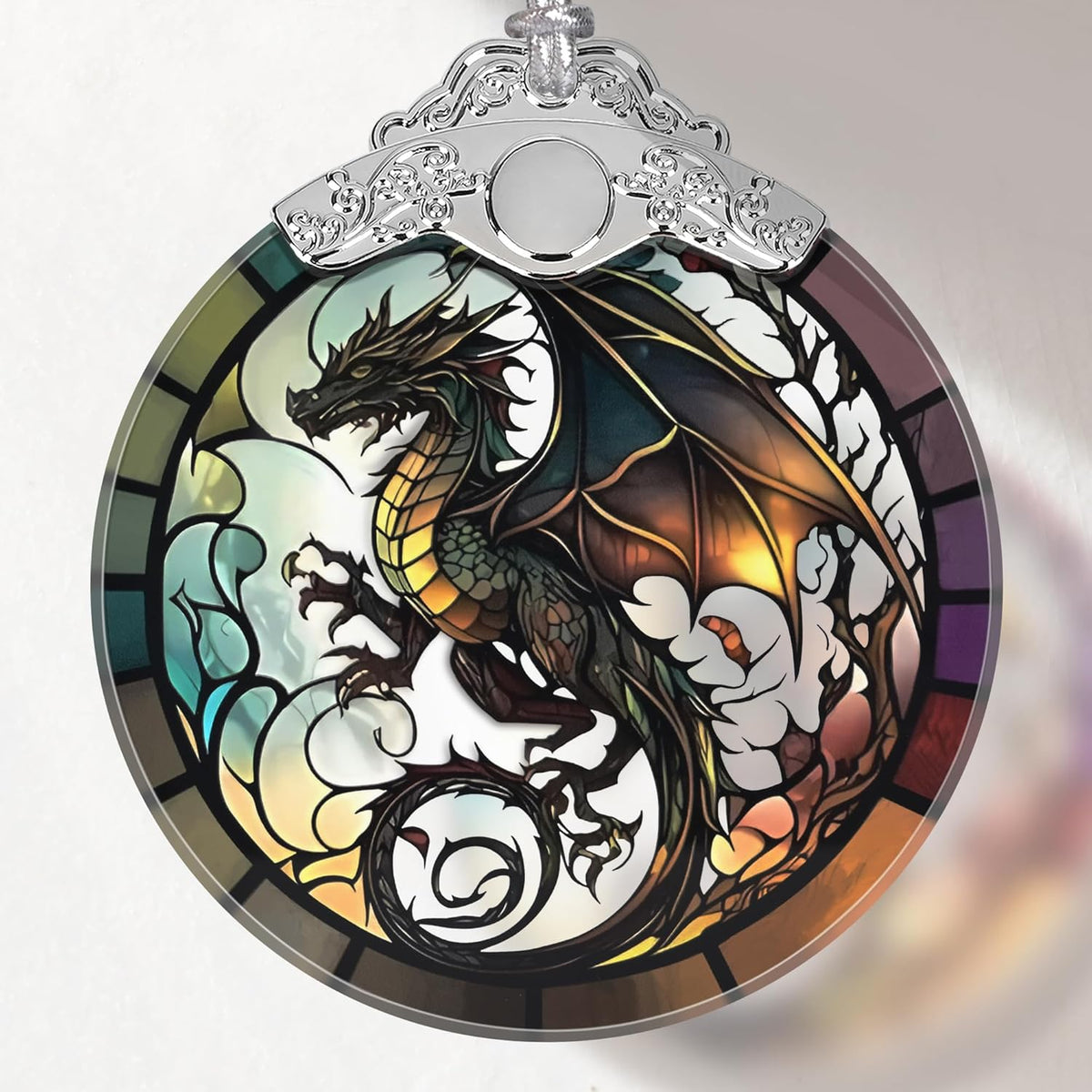 Dragon Stained Glass Ornament, Christmas Ornaments, Xmas Tree Decorations, Ornaments for Christmas