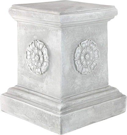 Design Toscano English Rosette Indoor/Outdoor Sculptural Garden Plinth Base Statue Riser, Large 13