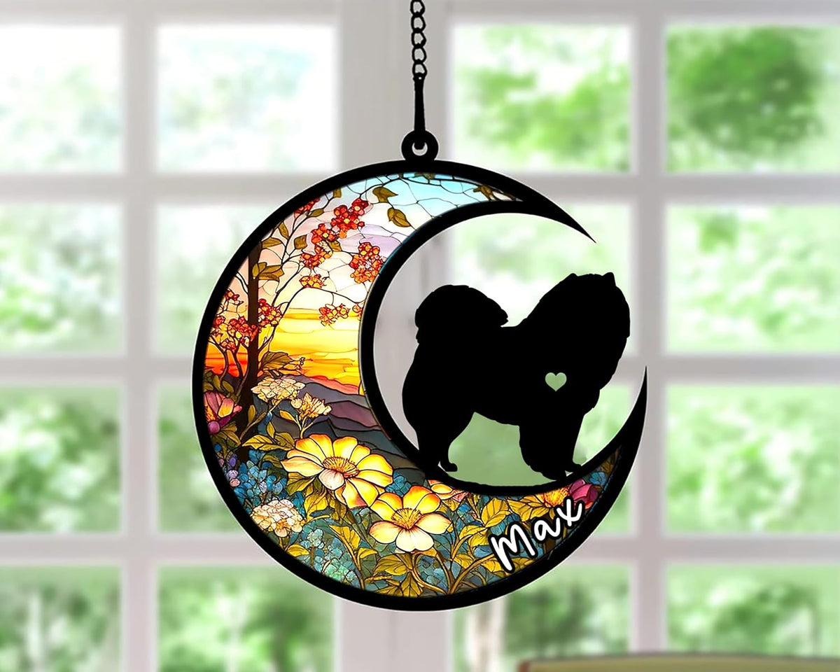 Personalized Dog Memorial, Custom Name Chow Chow Dog Christmas Ornament with Name, Custom Breeds