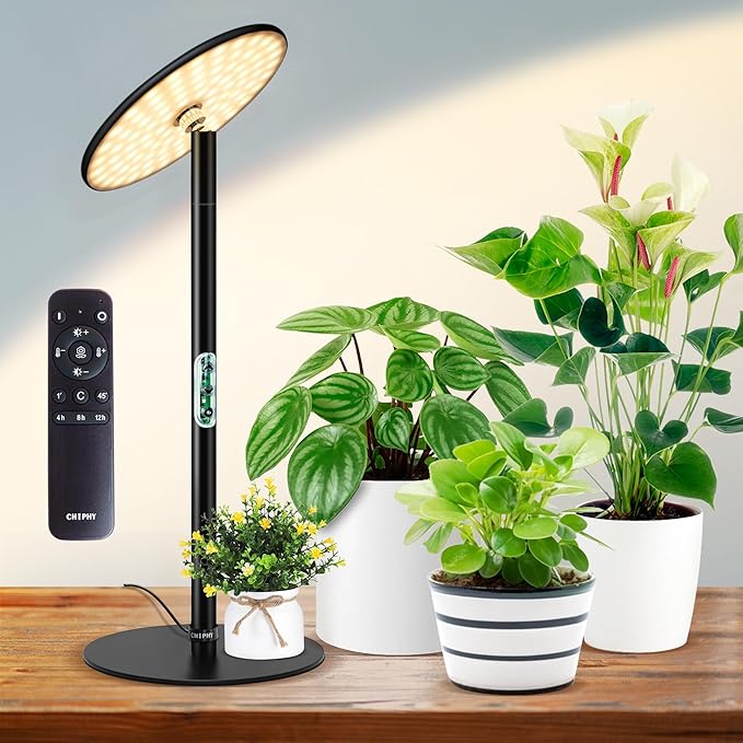 chiphy Desk Grow Lights for Indoor Plants, Full Spectrum LED Plant Light, 40W Aluminum Tabletop