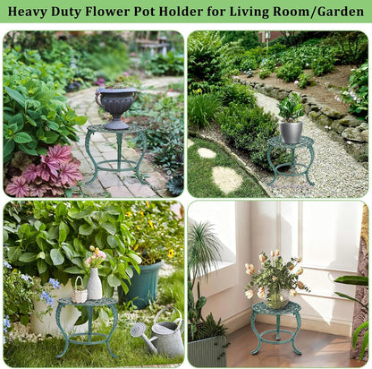 OwnMy Cast Iron Plant Stand Heavy Duty Vintage Wrought Iron Flower Pot Holder, Decorative Pedestal
