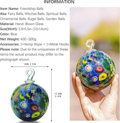 QFkris 4" Hand-Blown Glass Ornaments Glass Christmas Ornaments Friendship Balls for Christmas Tree